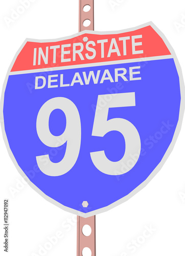 Interstate highway 95 road sign in Delaware