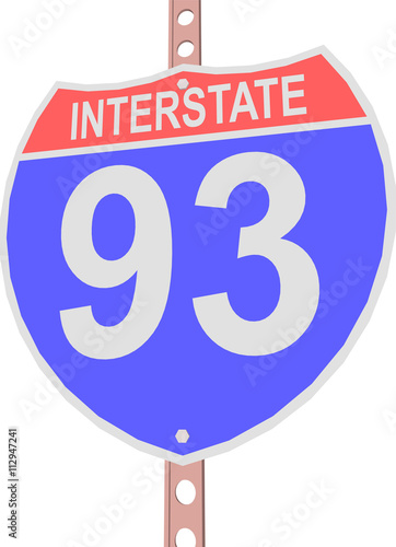 Interstate highway 93 road sign in