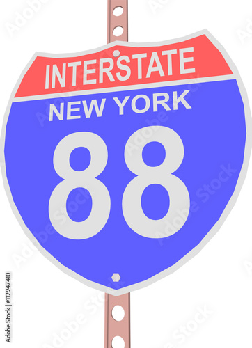 Interstate highway 88 road sign in New York