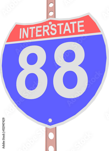 Interstate highway 88 road sign in