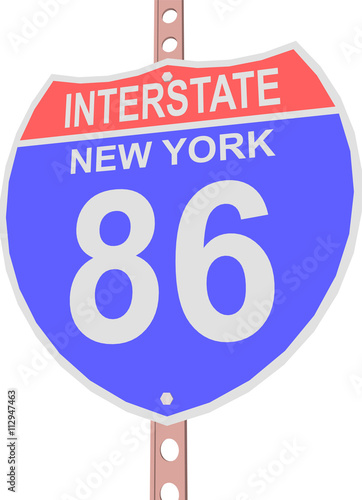 Interstate highway 86 road sign in New York