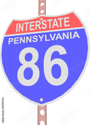 Interstate highway 86 road sign in Pennsylvania