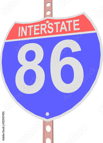 Interstate highway 86 road sign in