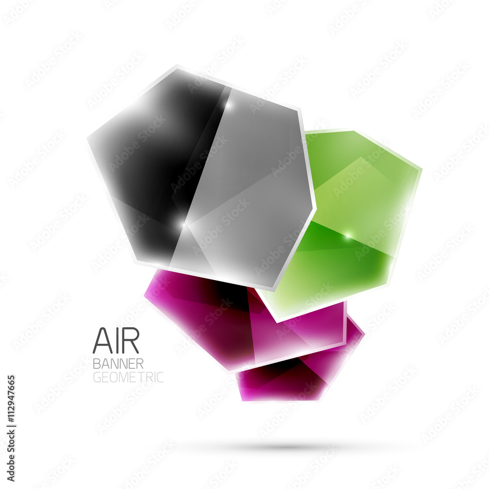Glossy elements. Geometric abstract shapes on white. background Glossy elements. Geometric abstract shapes on white. background