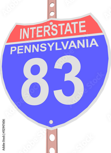 Interstate highway 83 road sign in Pennsylvania