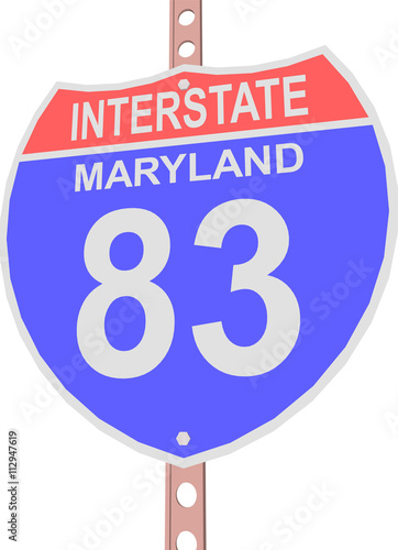 Interstate highway 83 road sign in Maryland