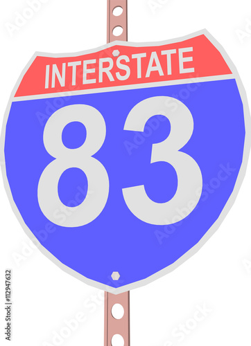 Interstate highway 83 road sign in