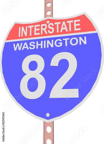 Interstate highway 82 road sign in Washington
