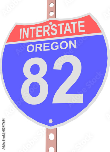 Interstate highway 82 road sign in Oregon