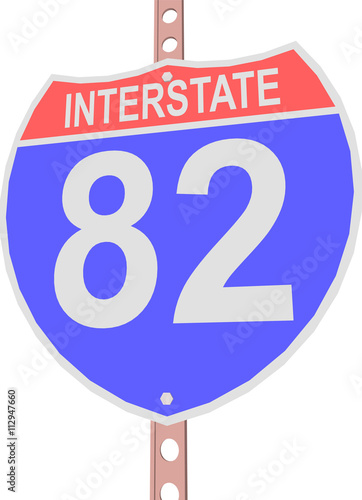 Interstate highway 82 road sign in