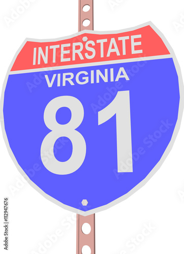 Interstate highway 81 road sign in Virginia