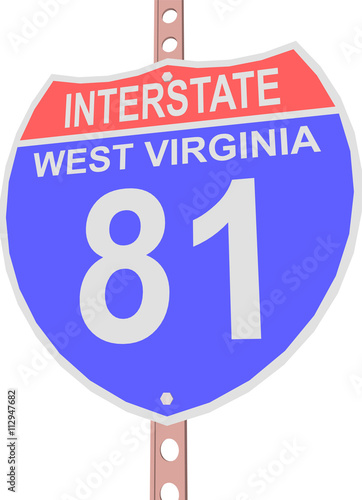 Interstate highway 81 road sign in West Virginia