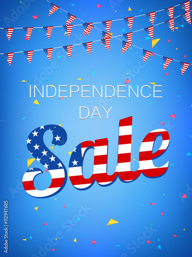 Independence Day Sale vector illustration.4th of July vector illustration.  Web banner
