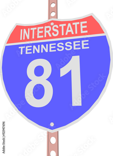 Interstate highway 81 road sign in Tennessee