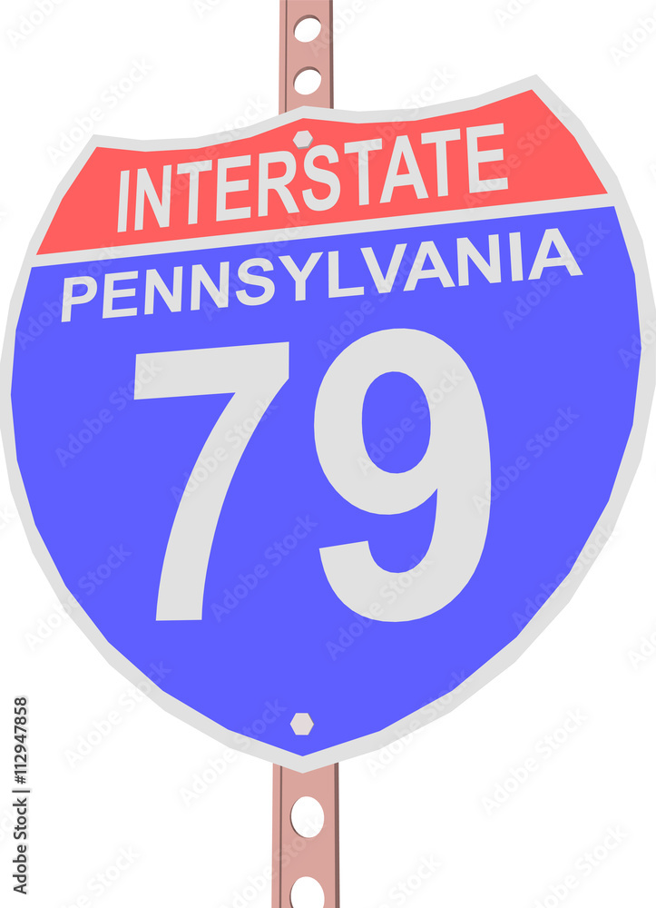 Interstate highway 79 road sign in Pennsylvania Interstate highway 79 road sign in Pennsylvania