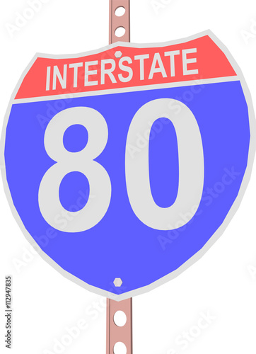 Interstate highway 80 road sign in