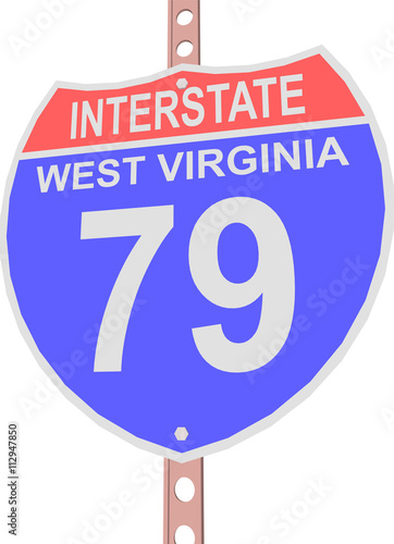 Interstate highway 79 road sign in West Virginia
