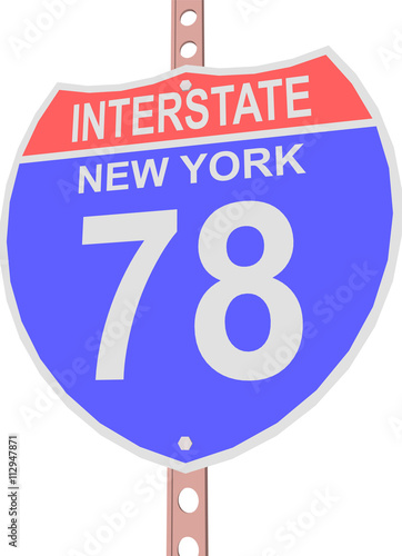 Interstate highway 78 road sign in New York