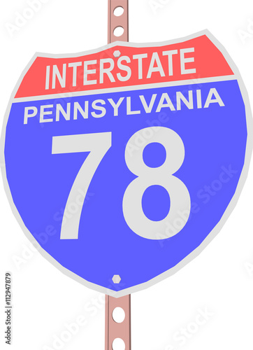 Interstate highway 78 road sign in Pennsylvania