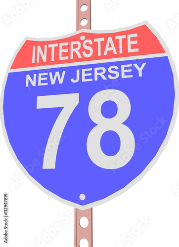 Interstate highway 78 road sign in New Jersey