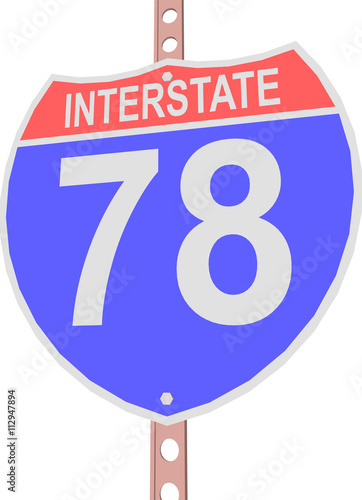 Interstate highway 78 road sign in