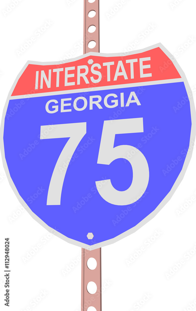 Interstate highway 75 road sign in Georgia Interstate highway 75 road sign in Georgia