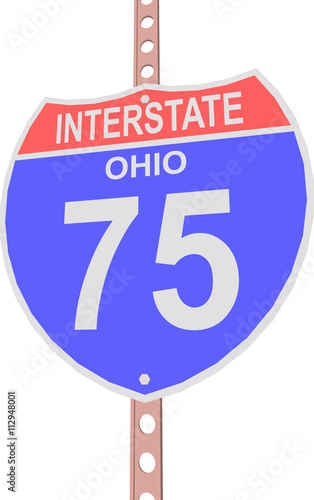 Interstate highway 75 road sign in Ohio
