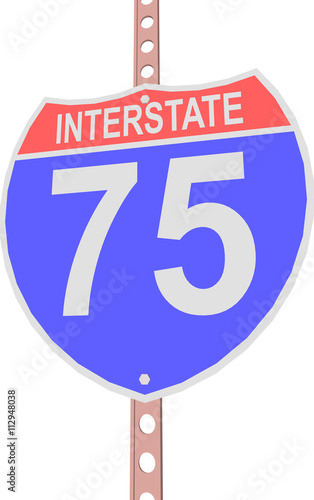 Interstate highway 75 road sign in