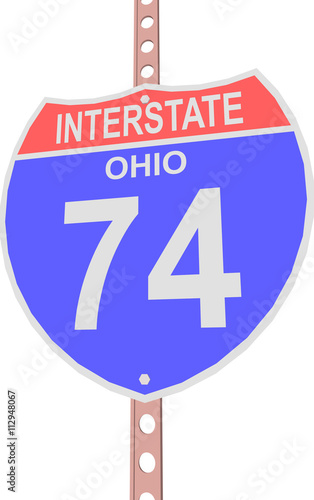 Interstate highway 74 road sign in Ohio