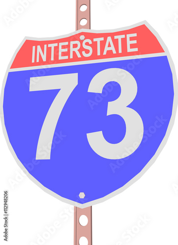 Interstate highway 73 road sign in