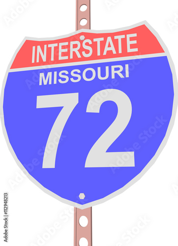 Interstate highway 72 road sign in Missouri