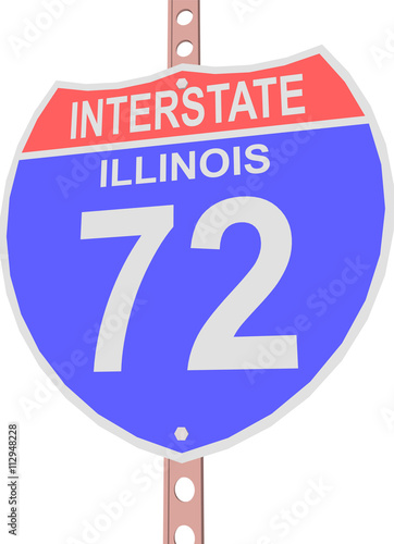 Interstate highway 72 road sign in Illinois