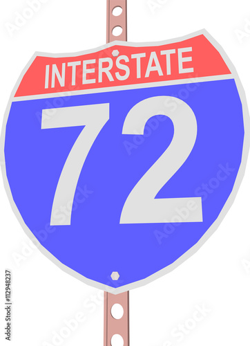 Interstate highway 72 road sign in