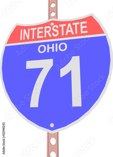 Interstate highway 71 road sign in Ohio
