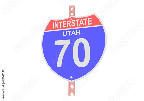 Interstate highway 70 road sign in Utah