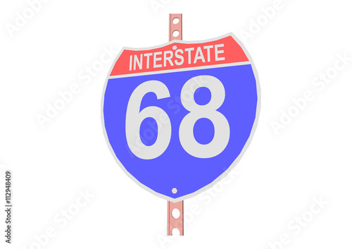 Interstate highway 68 road sign in