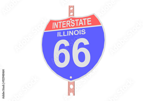 Interstate highway 66 road sign in Illinois