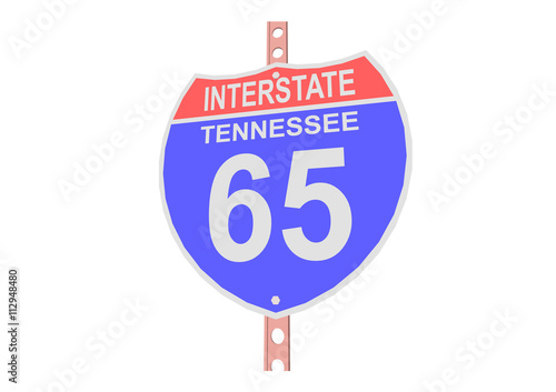Interstate highway 65 road sign in Tennessee