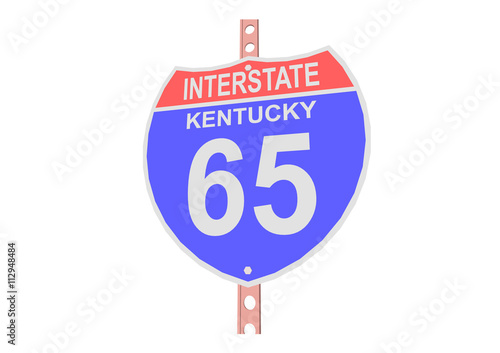 Interstate highway 65 road sign in Kentucky