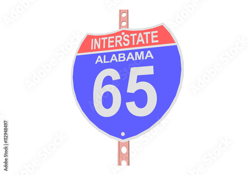 Interstate highway 65 road sign in Alabama