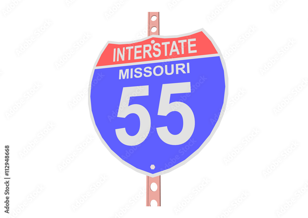 Interstate highway 55 road sign in Missouri Interstate highway 55 road sign in Missouri