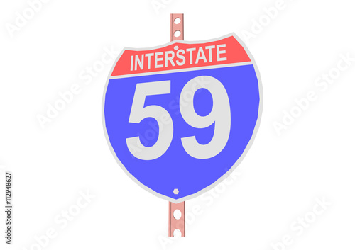 Interstate highway 59 road sign in
