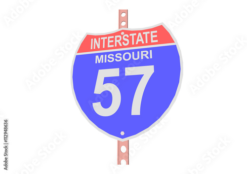 Interstate highway 57 road sign in Missouri