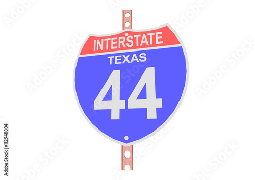Interstate highway 44 road sign in Texas