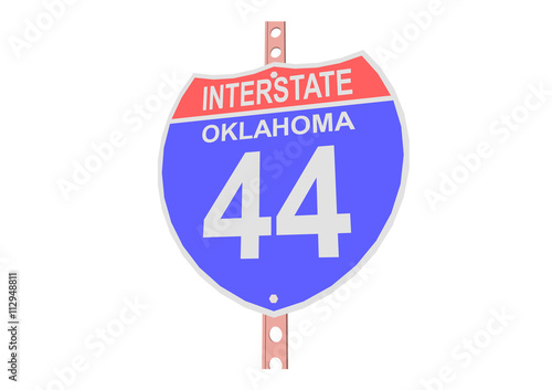 Interstate highway 44 road sign in Oklahoma