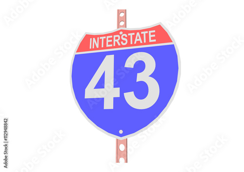 Interstate highway 43 road sign in