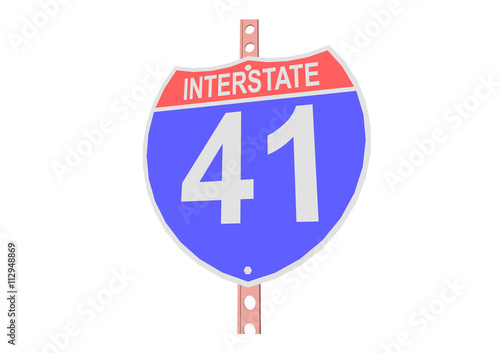 Interstate highway 41 road sign in