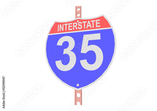 Interstate highway 35 road sign in