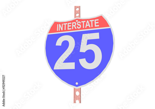 Interstate highway 25 road sign in