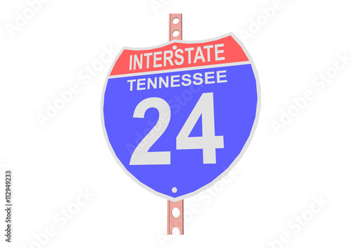 Interstate highway 24 road sign in Tennessee